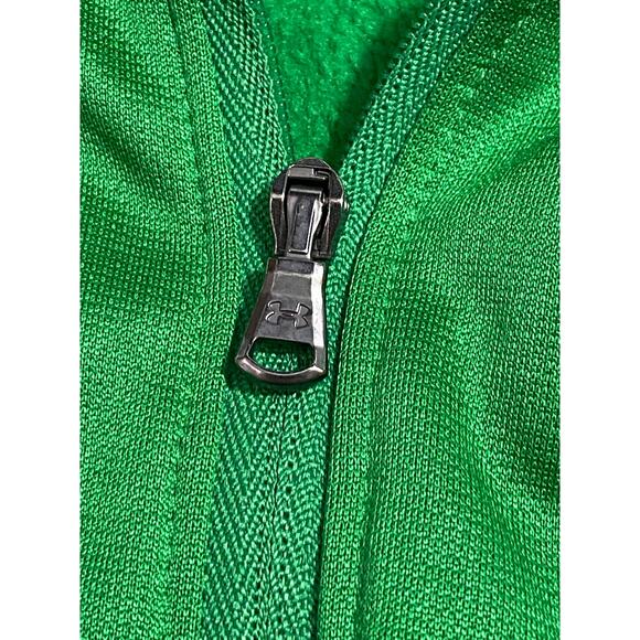 Under Armour Notre Dame Quarter-Zip Pullover Size Small Green ND Logo Fleece - Picture 8 of 8